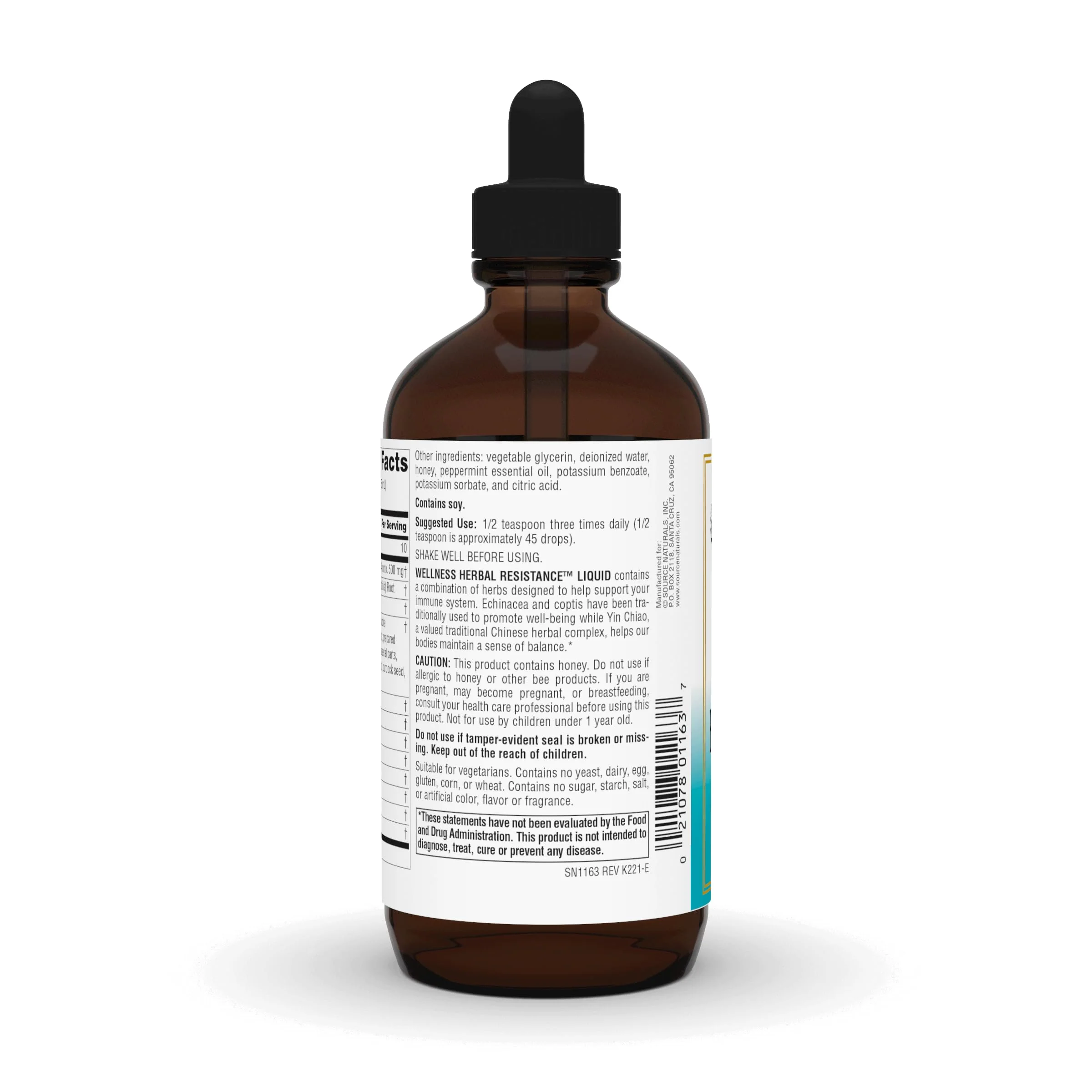 Source Naturals Wellness Herbal Resistance Liquid - Immune System Support with Echinacea, Coptis & Yin Chiao - 8 Fluid oz - Image 3