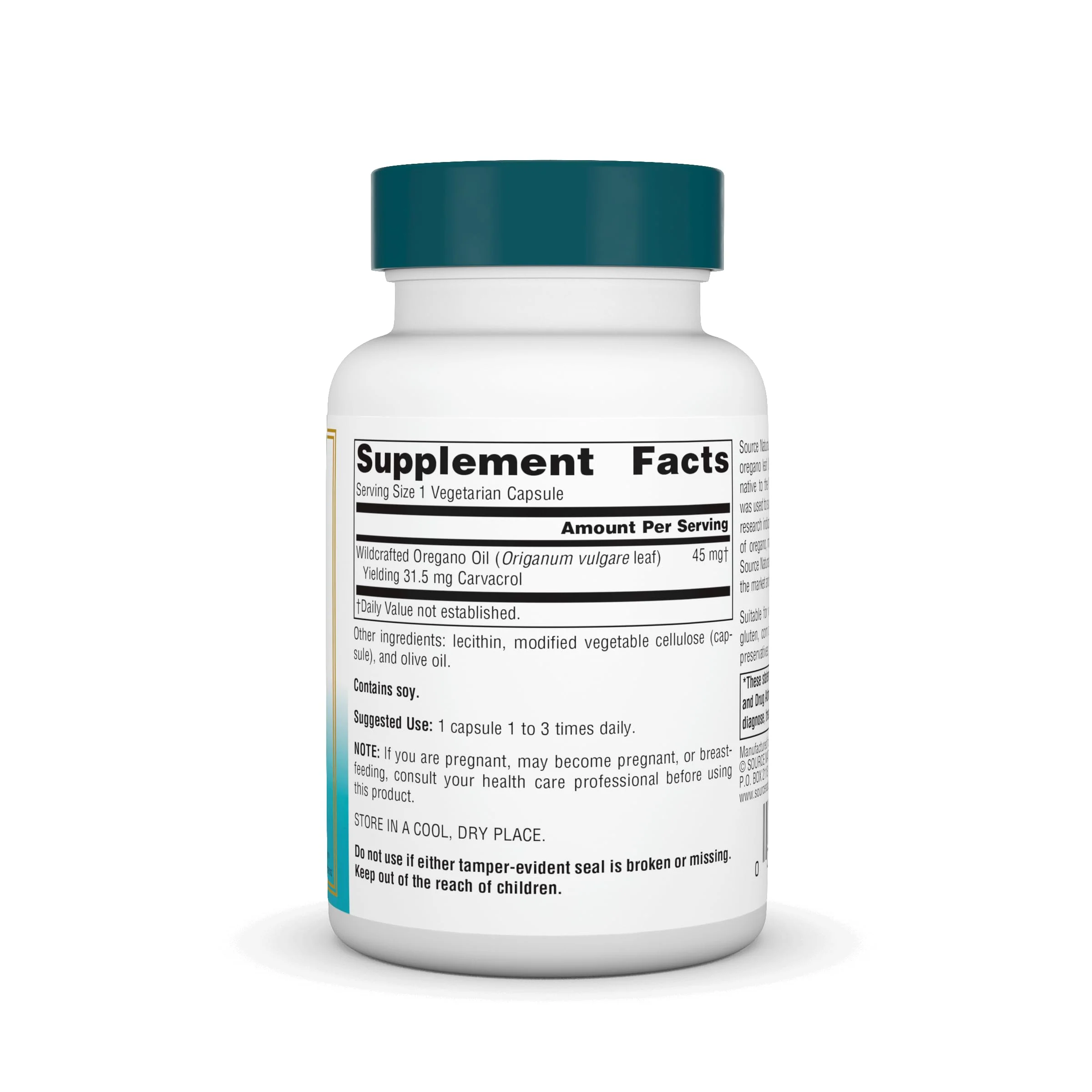 Source Naturals Wellness Oil of Oregano - Standardized to 70% Carvacrol - 60 Vegetarian Capsules - Image 5