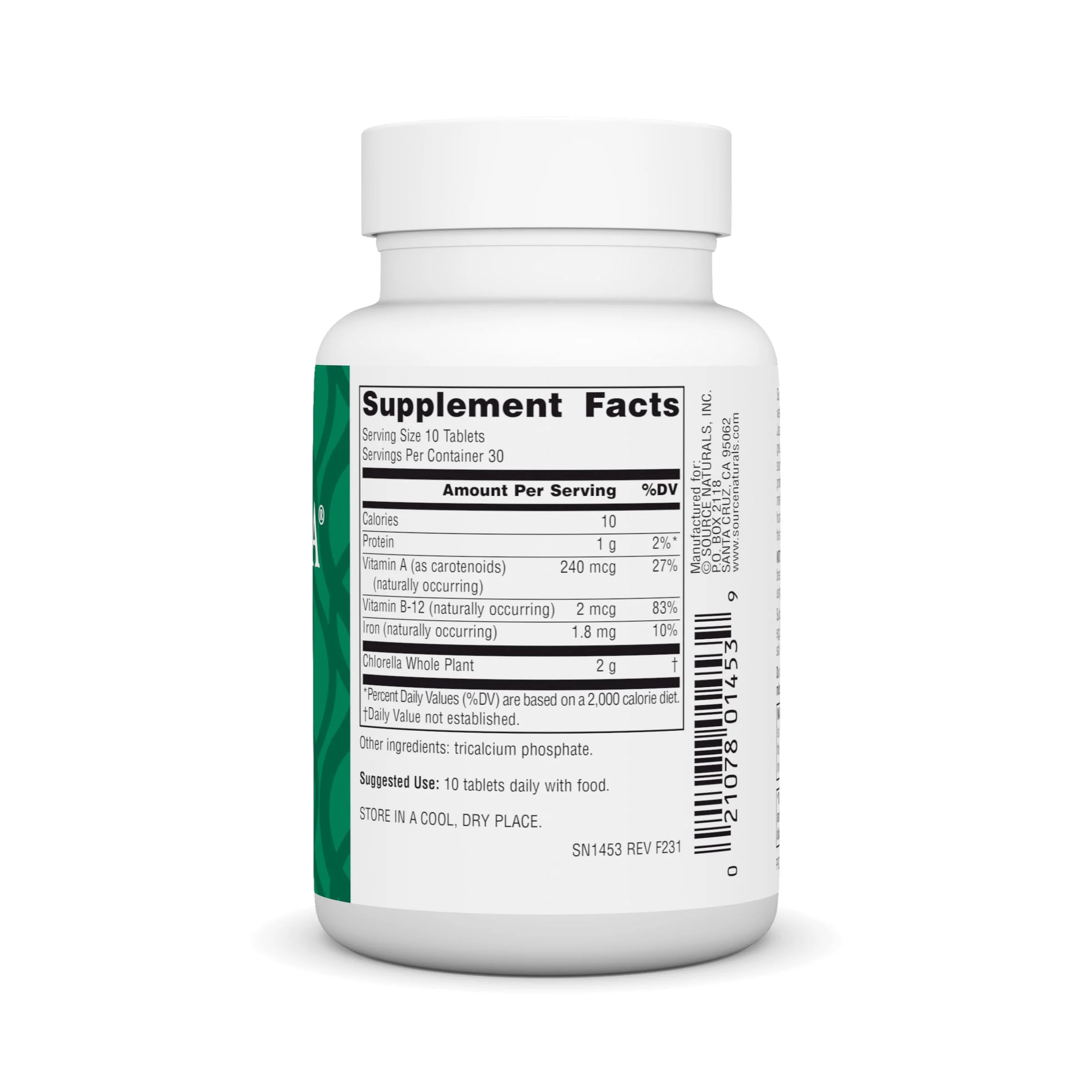 Source Naturals Yaeyama Chlorella 200 mg Green Superfood, Plant-Based B12-300 Tablets - Image 4