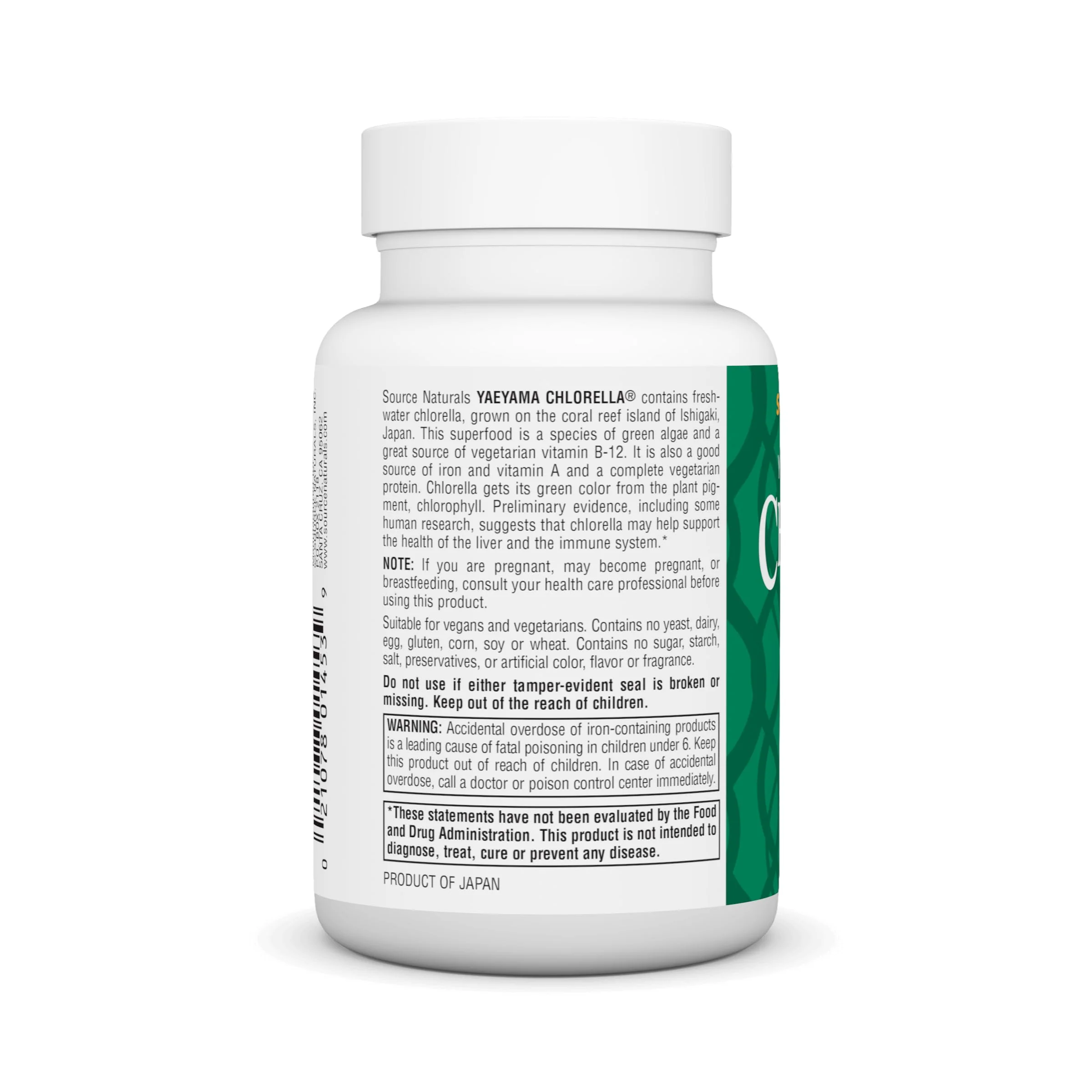 Source Naturals Yaeyama Chlorella 200 mg Green Superfood, Plant-Based B12-300 Tablets - Image 5
