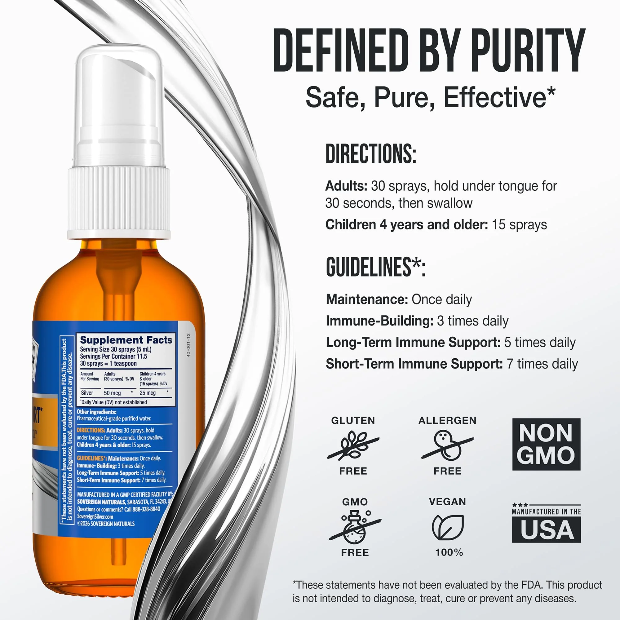 Sovereign Silver Immune Support, Colloidal Silver, Bio-Active Silver Hydrosol,10 ppm, Fine Mist Spray, 2 Fl Oz - Image 6
