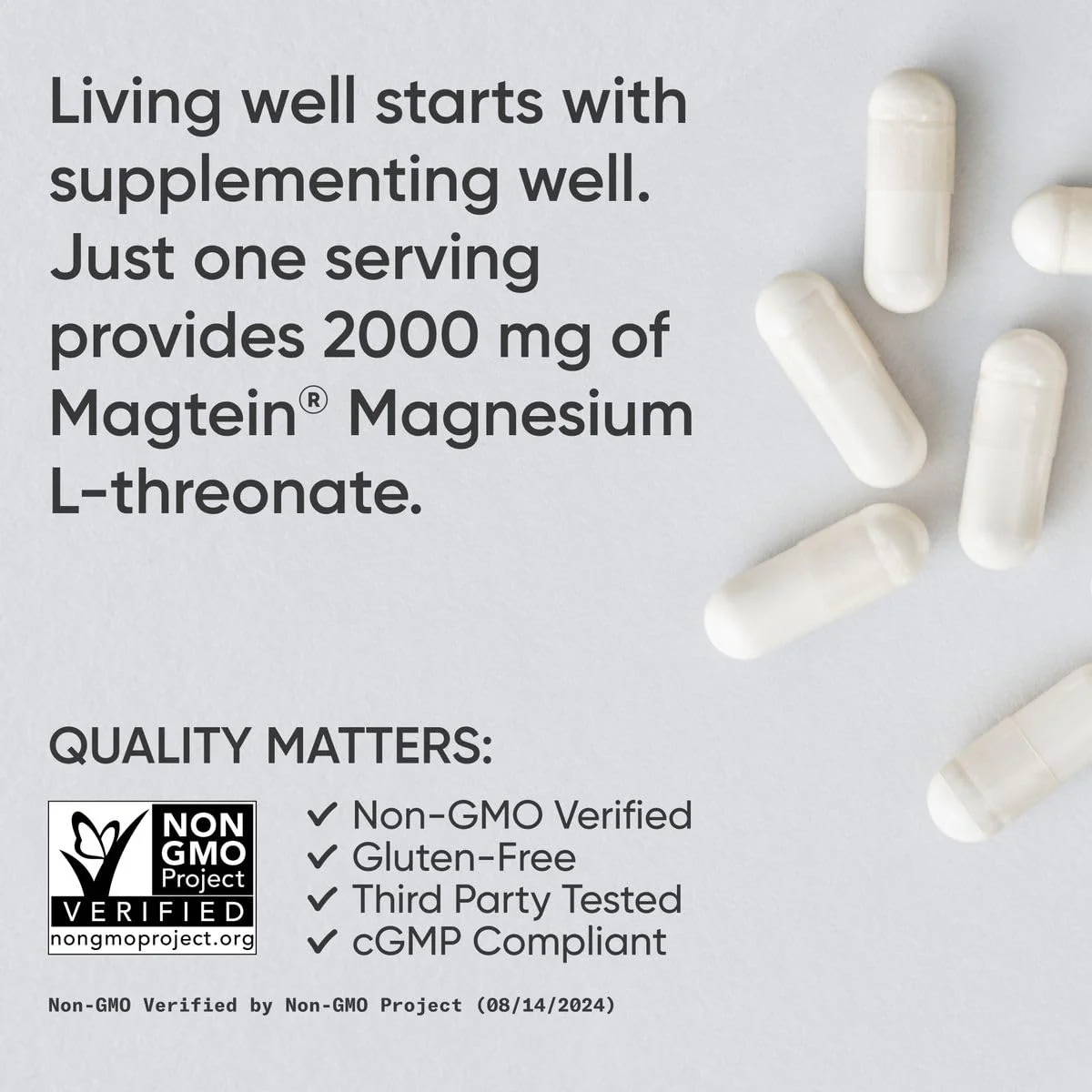 Sports Research® Magnesium L-Threonate Capsules 2000mg - High-Absorption Magtein® for Enhanced Brain Health, Memory, Focus & Restful Sleep Support - Vegan · Non-GMO · Gluten Free - 90 Count - Image 6
