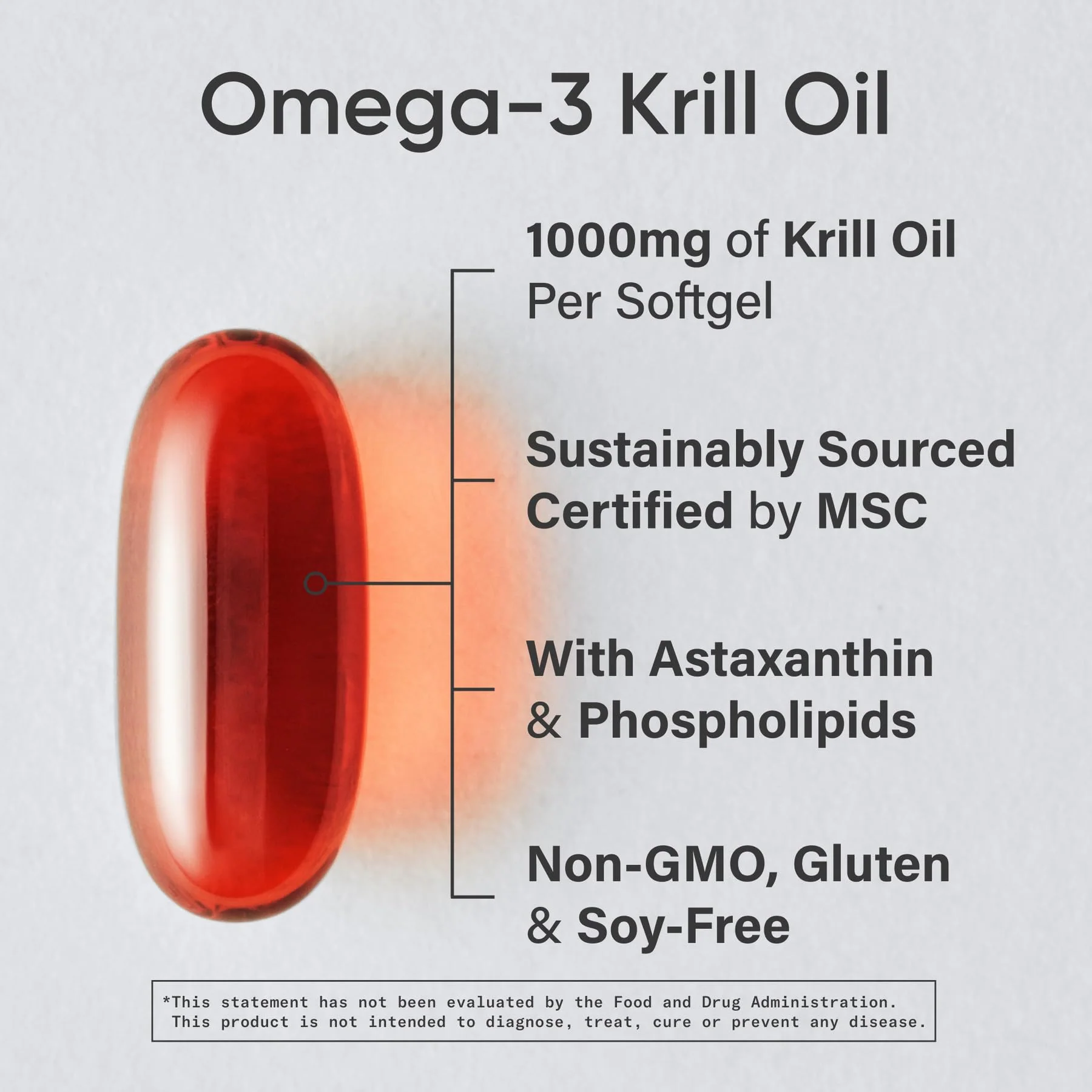 Sports Research® Omega-3 Krill Oil 1000mg (Double Strength) - Pure Antarctic Superba Krill w/Choline, Phospholipids & Astaxanthin - MSC Certified Sustainable · Non-GMO · Gluten Free - 30 Softgels - Image 8