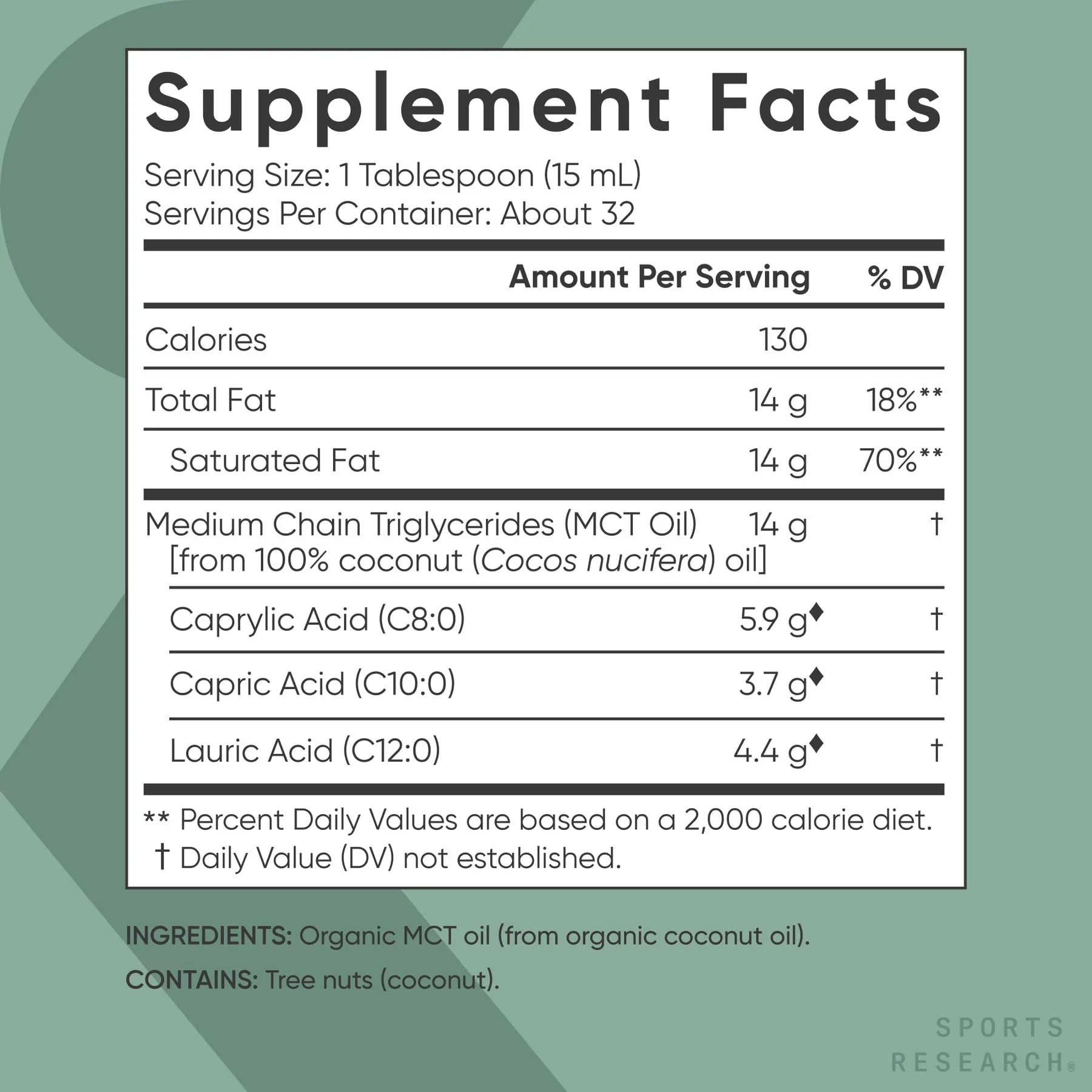 Sports Research® Organic MCT Oil 16oz - Full Spectrum (C8, C10, C12) Sourced from Coconut Oil - Keto Brain & Body Fuel* - Vegan Certified · Non-GMO · Informed Choice Certified - Unflavored - Image 4