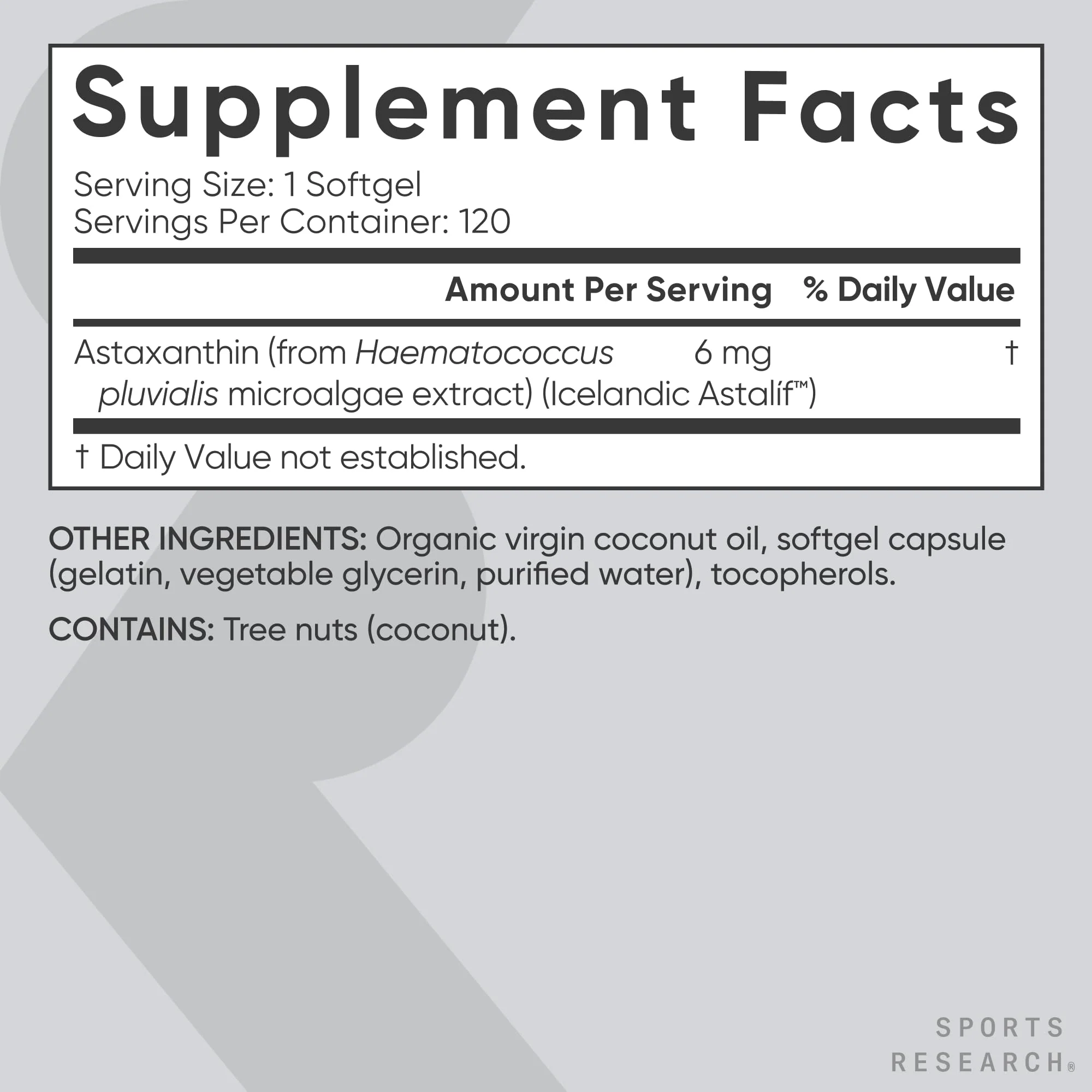 Sports Research Astaxanthin Supplement from Algae - Softgels for Antioxidant Activity, Skin & Eye Health Support - Made with Coconut Oil, Non-GMO Verified & Gluten Free - 6mg, 120 Count - Image 5