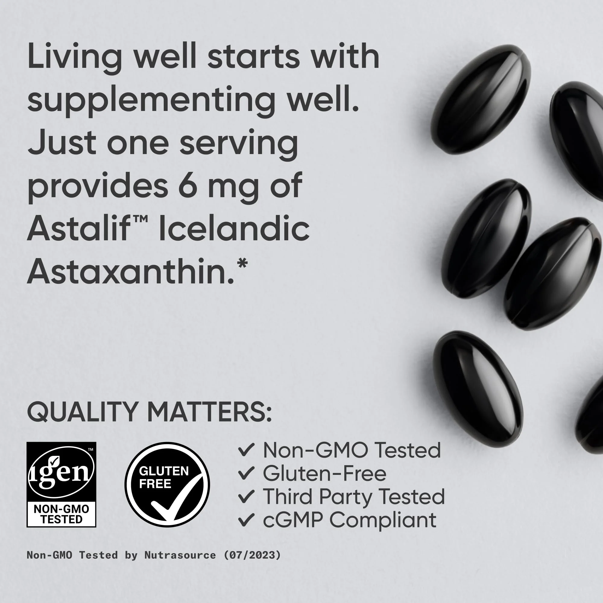 Sports Research Astaxanthin Supplement from Algae - Softgels for Antioxidant Activity, Skin & Eye Health Support - Made with Coconut Oil, Non-GMO Verified & Gluten Free - 6mg, 120 Count - Image 6