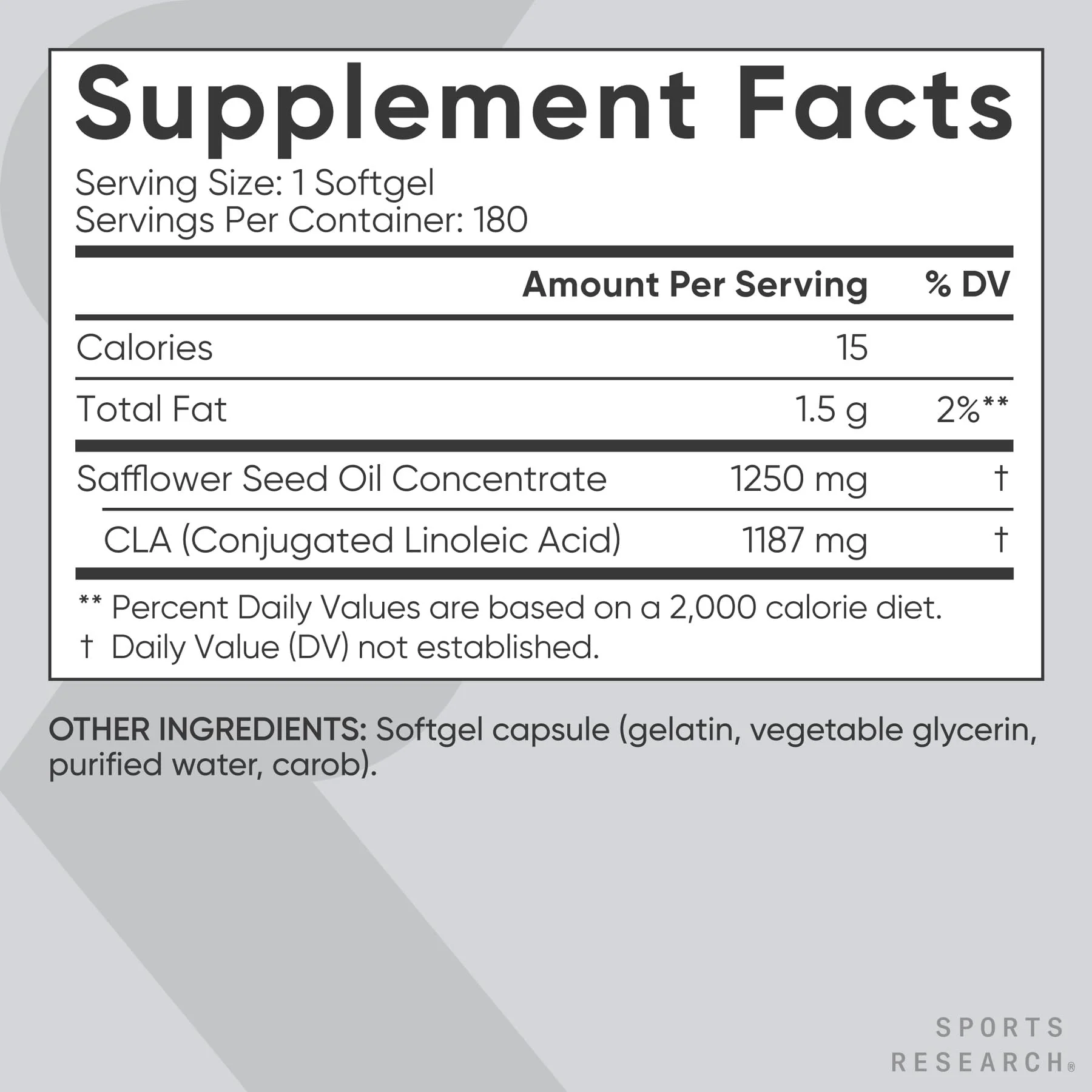 Sports Research CLA - 1250mg with Active Conjugated Linoleic Acid for Men and Women | Non-GMO, Soy & Gluten Free - 95% (180 Softgels)… - Image 5