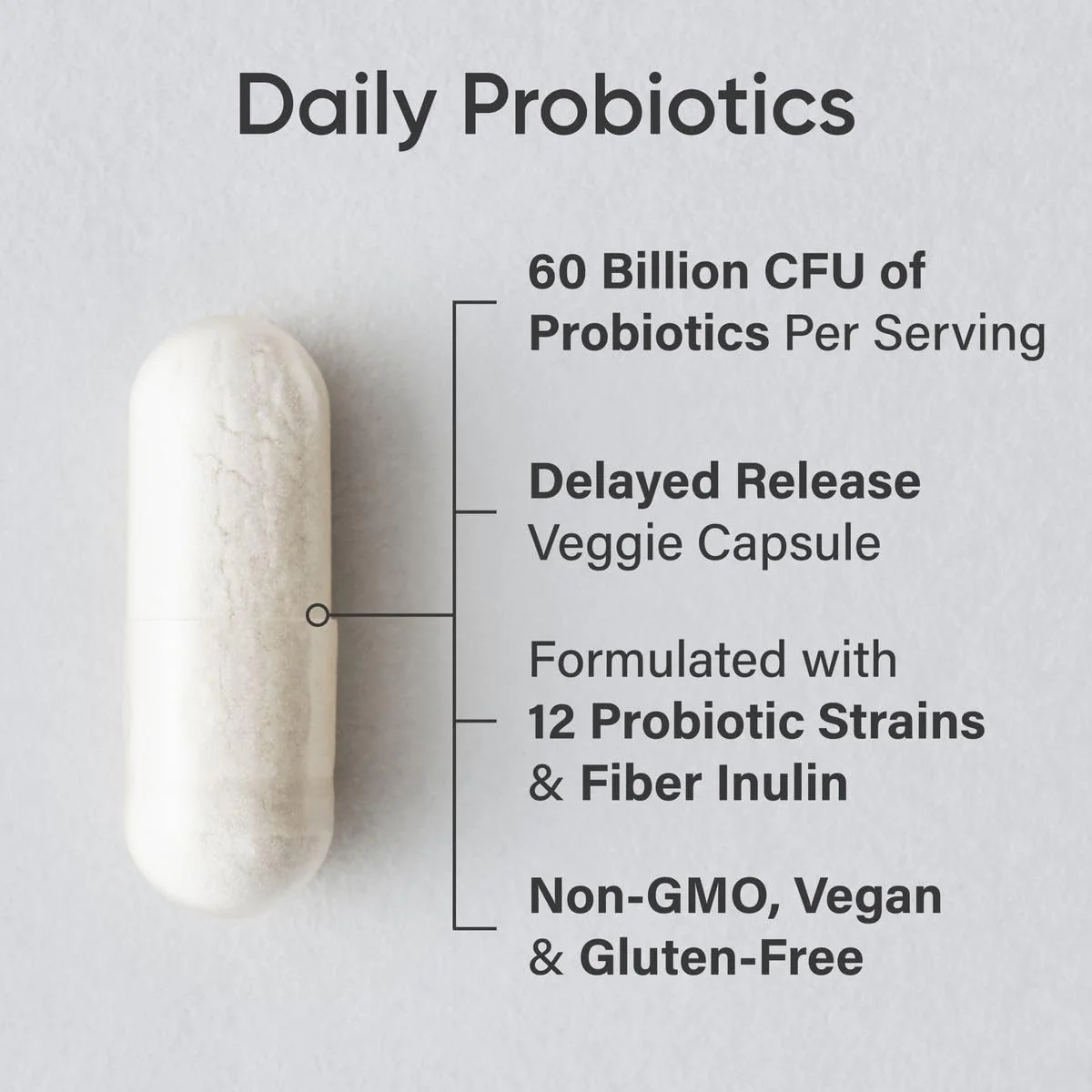 Sports Research Daily Probiotics with Prebiotics, 60 Billion CFU - Vegan Capsules for Gut Health & Digestive Support, Probiotics for Women & Men - Non-GMO Verified & Gluten Free - 30 Count - Image 8