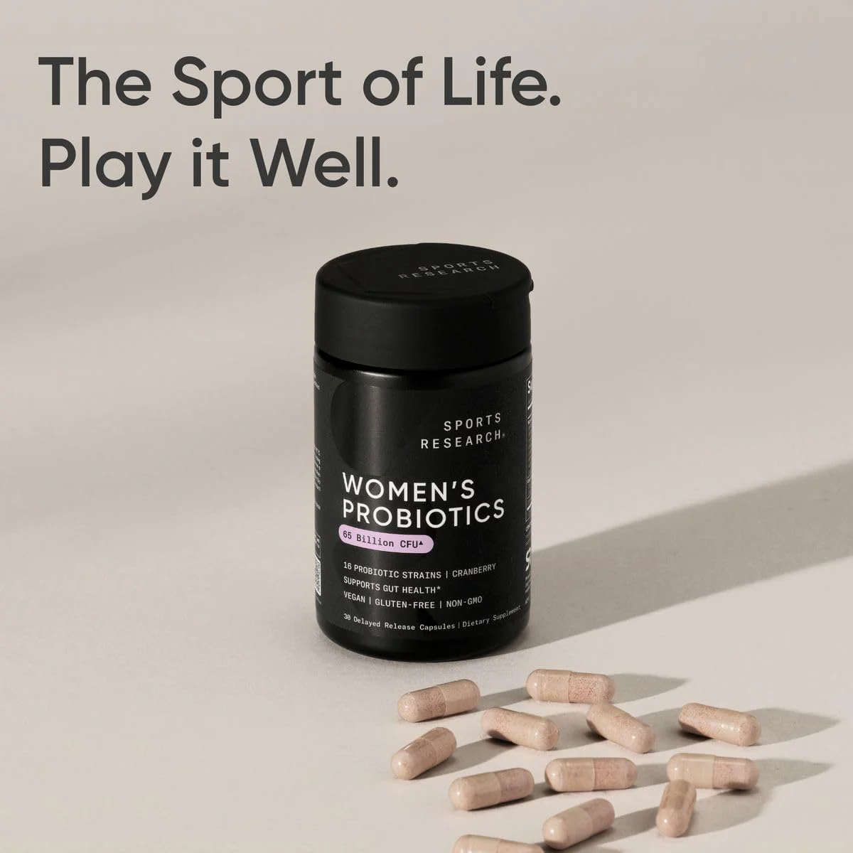 Sports Research Women's Probiotics with Prebiotics, 65 Billion CFU - Vegan Capsules for Gut Health & Digestive Support, Probiotics for Women with Cranberry - Non-GMO Verified & Gluten Free - 30 Count - Image 3