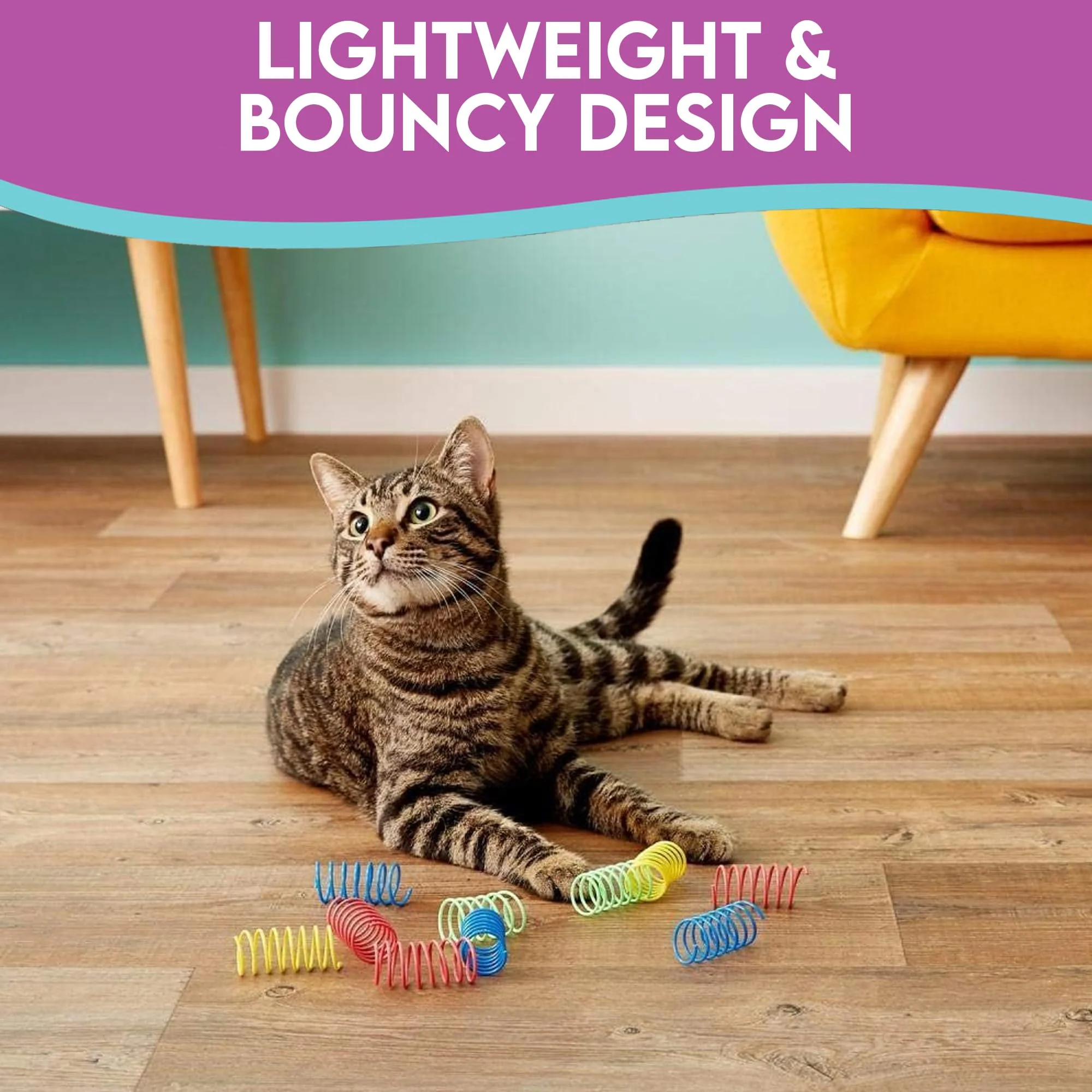 SPOT Colorful Springs Cat Toys – 3" Bouncy Coils for Indoor Cats & Kittens to Swat, Chase & Bite, Safe Lightweight Plastic, Interactive Enrichment Toys, 10-Pack Multi-Color - Image 8