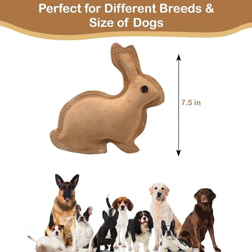 SPOT Dura-Fused Leather Rabbit Dog Toy – Durable Real Leather & Jute Chew Toy with Squeaker, Double-Stitched for Moderate Chewers, Small & Medium Dogs, 7.5in - Image 10