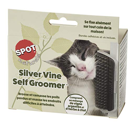 SPOT Naturals Silver Vine Cat Self Groomer, Includes Silver Vine and Catnip Blend and Easily Mounts to Any Corner of Your House, Quick Cleaning - Image 2