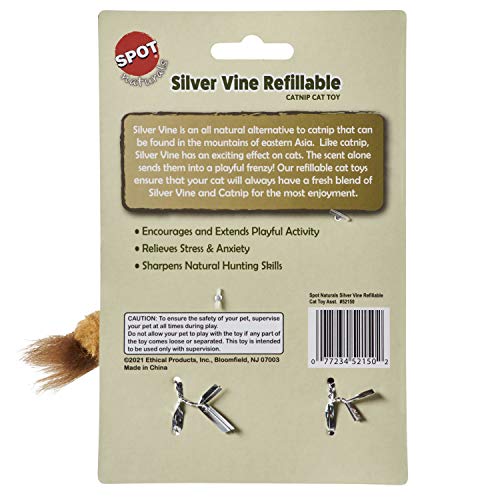 SPOT Naturals Silver Vine Refillable Cat Toy with Catnip - Image 2