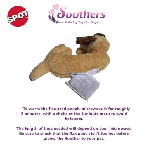 SPOT Soothers- Warm Hug Pal - Calming Plush Dog Toy with Lavender Scented Beads, Removable Squeaker, Microwavable Warming Pouch, Separation Anxiety Relief, for Medium to Large Dogs and Puppies, 10in - Image 6