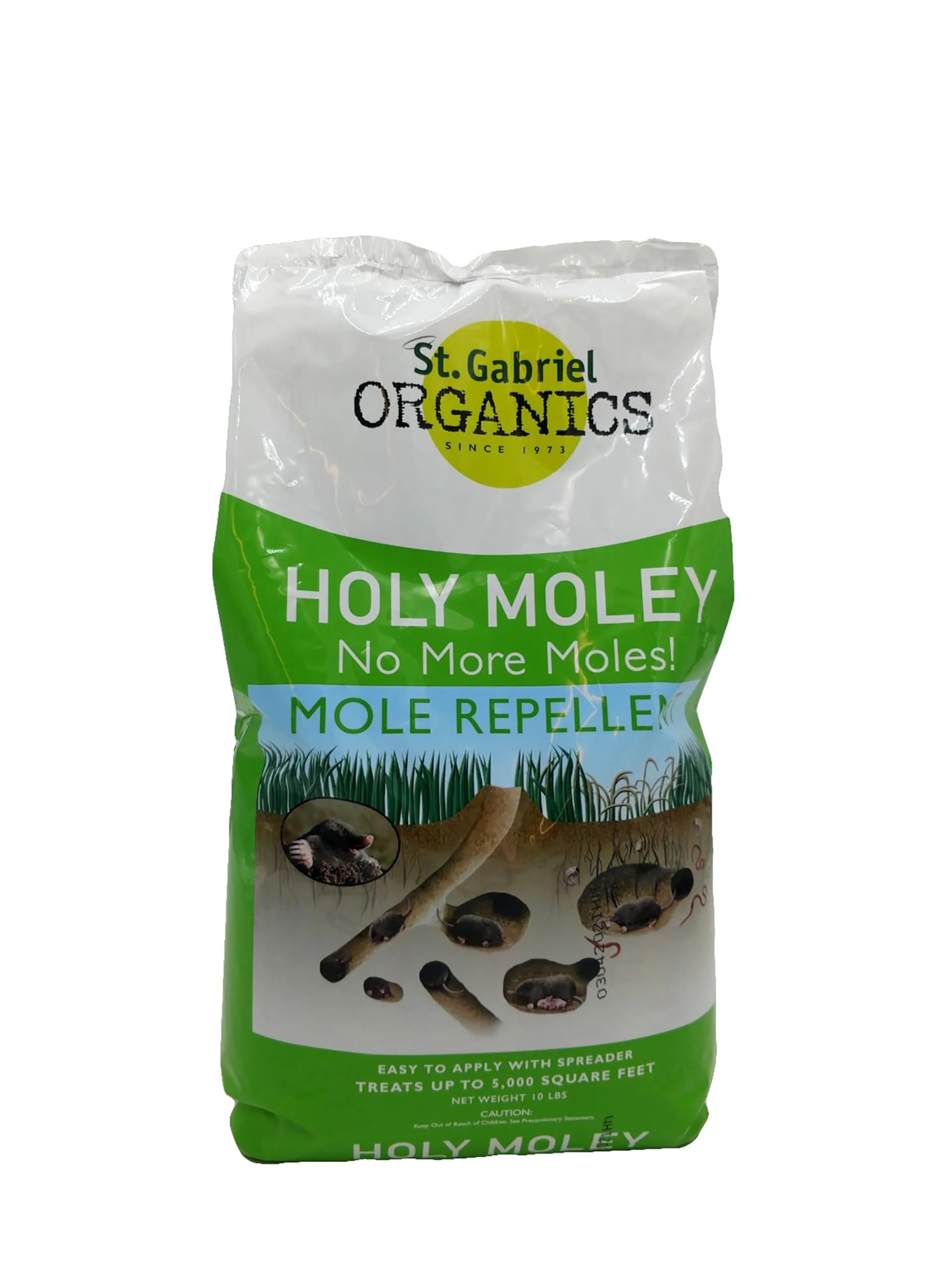 St. Gabriel Organics Holy Moley No More Moles, 10lbs – Backyard Animal Repellent, Treats up to 5,000 sq. ft.