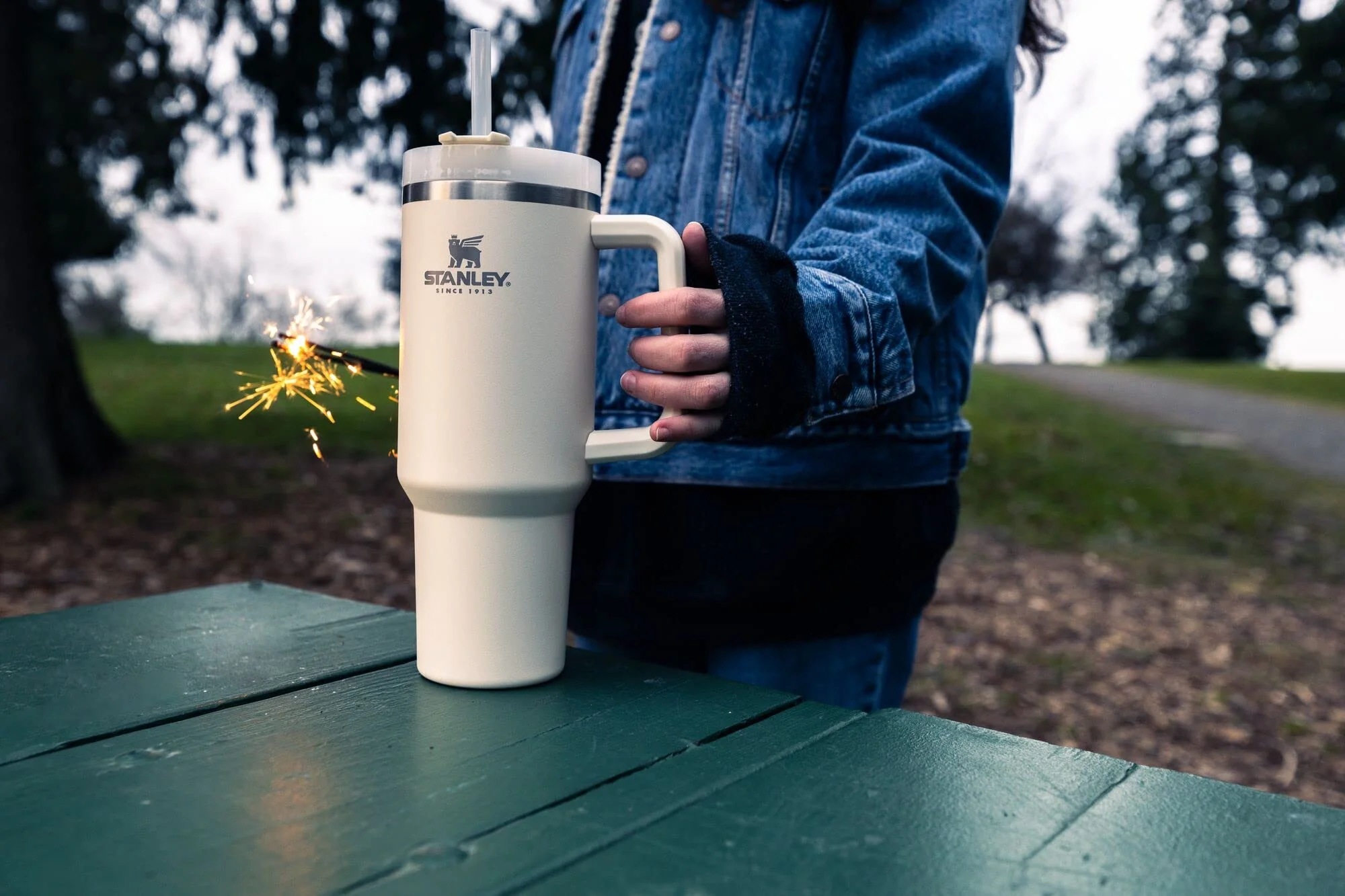 STANLEY Adventure Quencher Travel Tumbler 40 oz Pack of 1 Cream Color - Image 3