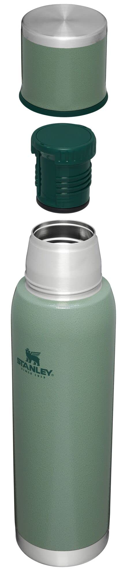 Stanley Adventure-To-Go Vacuum Bottle 1.4 qt Wide Mouth with Leakproof Cup Lid Keep Drinks Hot or Cold Packable for Travel Insulated Stainless Steel Thermal Bottle BPA-Free Hammertone Green - Image 7