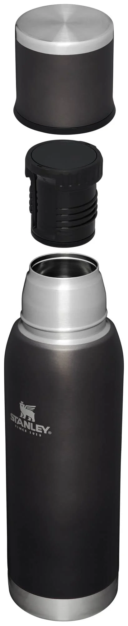 Stanley Adventure-To-Go Vacuum Bottle 25 oz | Wide Mouth with Leakproof Cup Lid | Keep Drinks Hot or Cold | Packable for Travel | Insulated Stainless Steel Thermal Bottle | BPA-Free | Charcoal Glow - Image 6