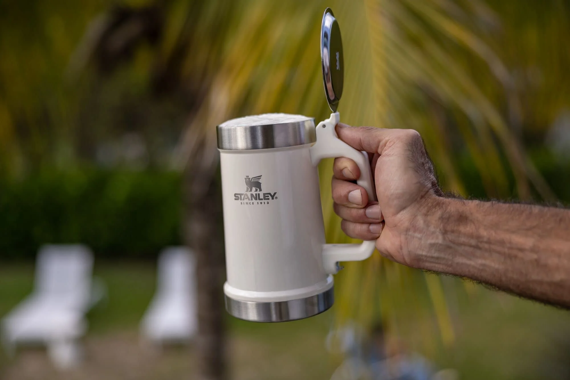 STANLEY Classic Bottle Opener Beer Stein 24 oz | Flip Up Lid and Heavy Duty Handle with Built In Bottle Opener | Insulated Stainless Steel Beer Mug | BPA-Free | Matte Black - Image 3