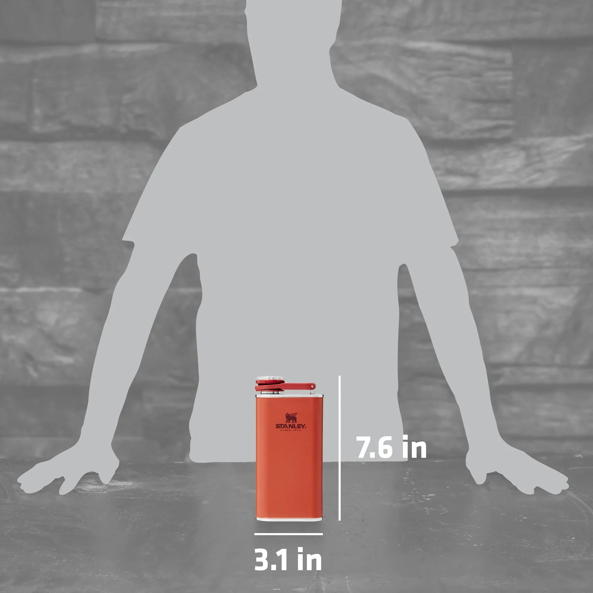 Stanley Classic Easy Fill Wide Mouth Flask 8 oz | Leakproof Hip Flask | Hinge Connected Never Lose Cap | Insulated Stainless Steel Liquor Container | BPA-Free | Cinnamon - Image 4