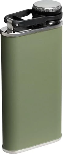 Stanley Classic Easy Fill Wide Mouth Flask 8 oz | Leakproof Hip Flask | Hinge Connected Never Lose Cap | Insulated Stainless Steel Liquor Container | BPA-Free | Dried Pine - Image 4