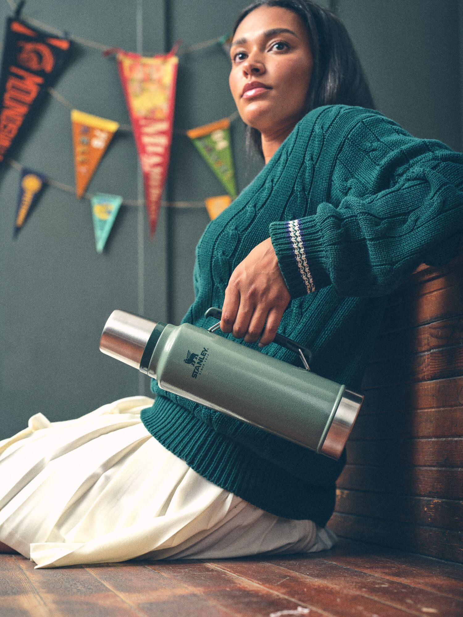 Stanley Classic Legendary Vacuum Bottle 1.5 qt Wide Mouth with Leakproof Cup Lid Keep Drinks Hot or Cold Packable for Travel Insulated Stainless Steel Thermal Bottle BPA-Free Dried Pine - Image 2
