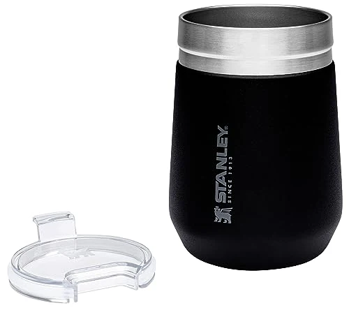 STANLEY GO Everyday Wine Tumbler 10 oz | Press Fit Drink Through Lid | Beverage, Coffee, and Cocktail Cup | Insulated Stainless Steel Wine Glass | BPA-Free | Matte Black - Image 6