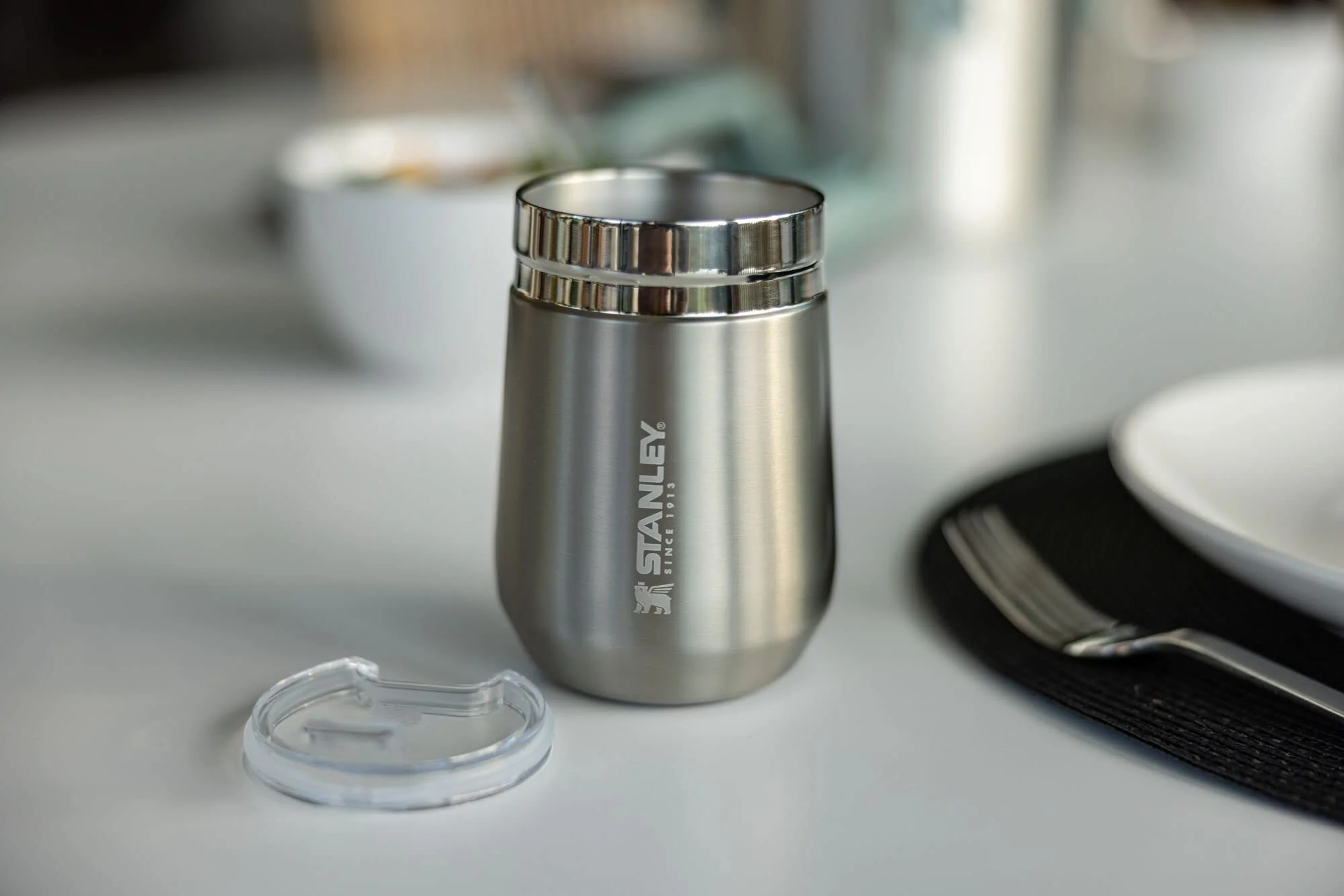 STANLEY GO Everyday Wine Tumbler 10 oz | Press Fit Drink Through Lid | Beverage, Coffee, and Cocktail Cup | Insulated Stainless Steel Wine Glass | BPA-Free | Stainless Steel - Image 3