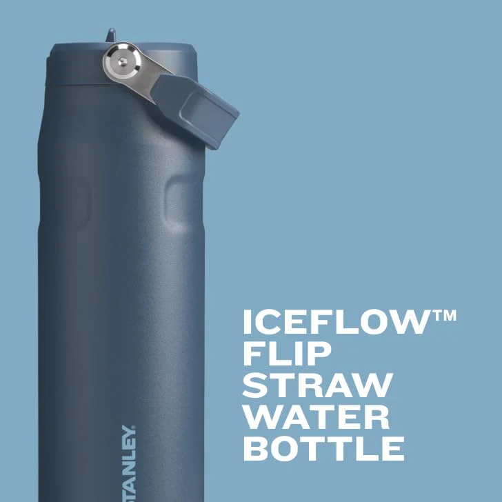 Stanley IceFlow Flip Straw 2.0 Water Bottle 24 OZ | Built-In Straw with Larger Opening | Lightweight & Leak-Resistant | Insulated Stainless Steel | BPA-Free | Black 2.0 - Image 7