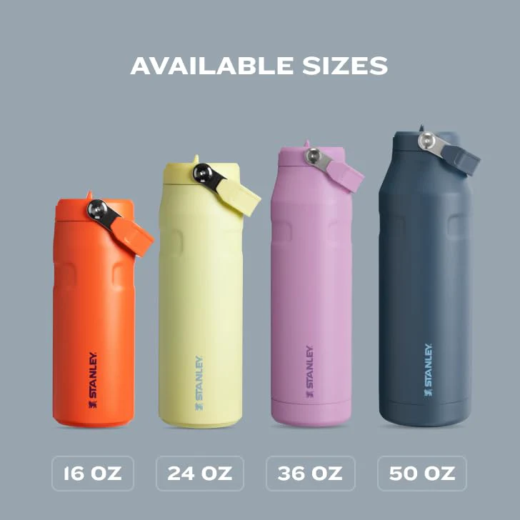 Stanley IceFlow Flip Straw 2.0 Water Bottle 24 OZ | Built-In Straw with Larger Opening | Lightweight & Leak-Resistant | Insulated Stainless Steel | BPA-Free | Frost - Image 3