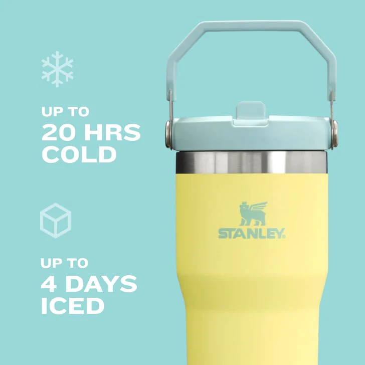 STANLEY IceFlow Flip Straw Tumbler with Handle 30 oz | Twist On Lid and Flip Up Straw | Leak Resistant Water Bottle | Insulated Stainless Steel |BPA-Free | Cream - Image 7