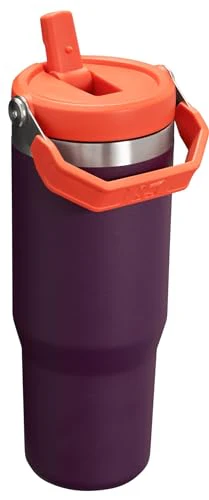 Stanley IceFlow Flip Straw Tumbler with Handle 30 oz | Twist On Lid and Flip Up Straw | Leak Resistant Water Bottle | Insulated Stainless Steel |BPA-Free | Plum - Image 7