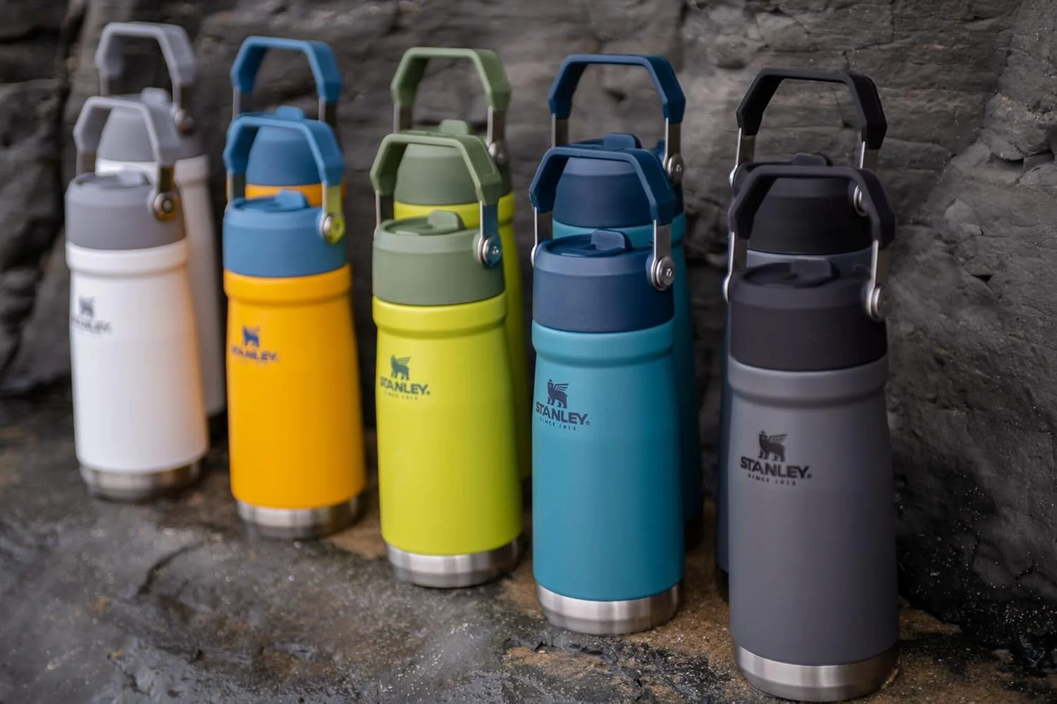 STANLEY IceFlow Flip Straw Water Bottle 17 oz | Built-In Straw for Travel and Sports | Lightweight and Leak Resistant | Insulated Stainless Steel | BPA-Free | Polar - Image 7