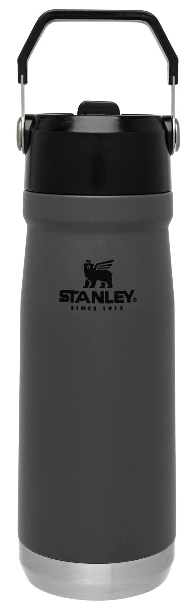 STANLEY IceFlow Flip Straw Water Bottle 22 oz | Built-In Straw for Travel and Sports | Lightweight and Leak Resistant | Insulated Stainless Steel | BPA-Free | Charcoal
