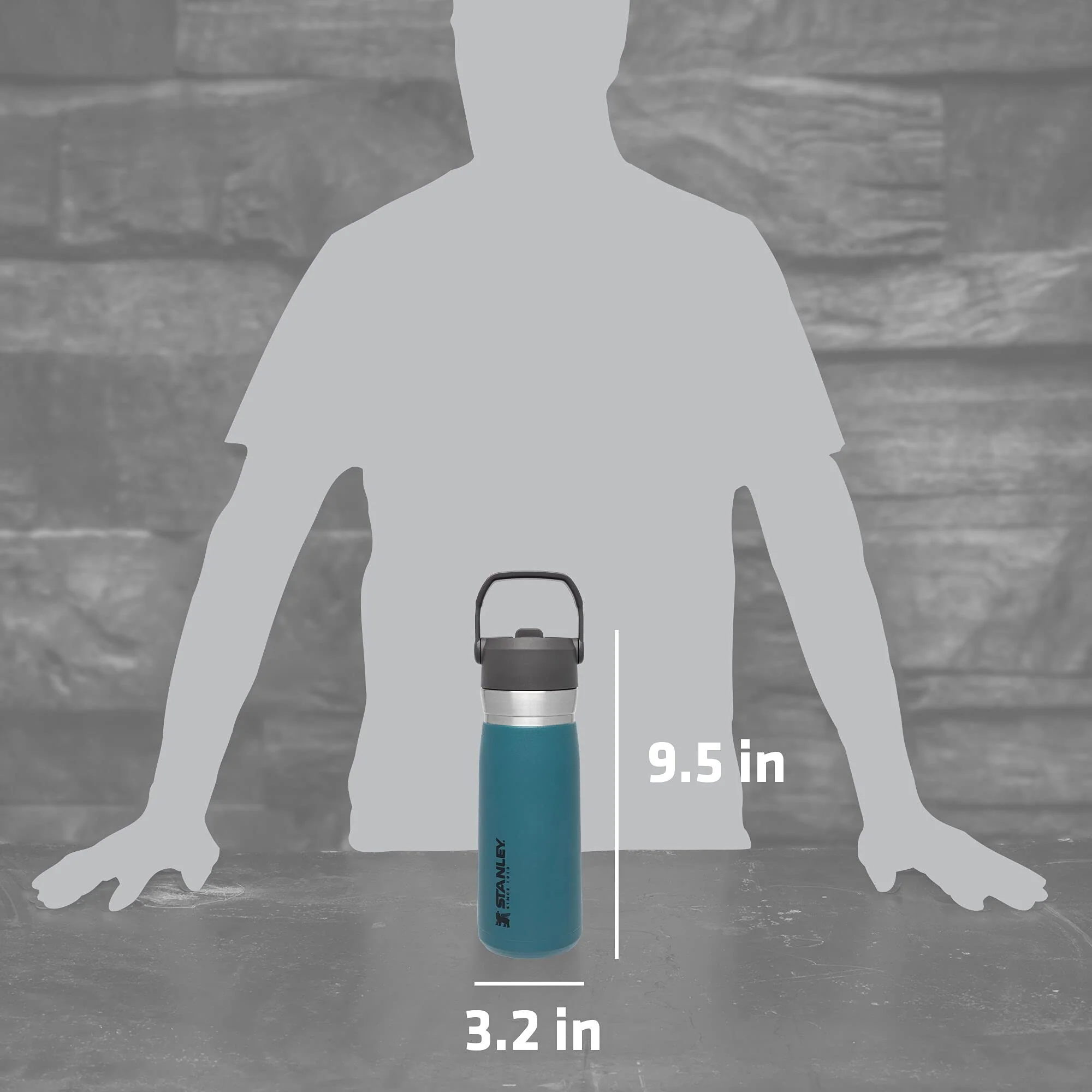 Stanley IceFlow Flip Straw Water Bottle 22 oz | Built-In Straw for Travel and Sports | Lightweight and Leak Resistant | Insulated Stainless Steel | BPA-Free | Lagoon - Image 3