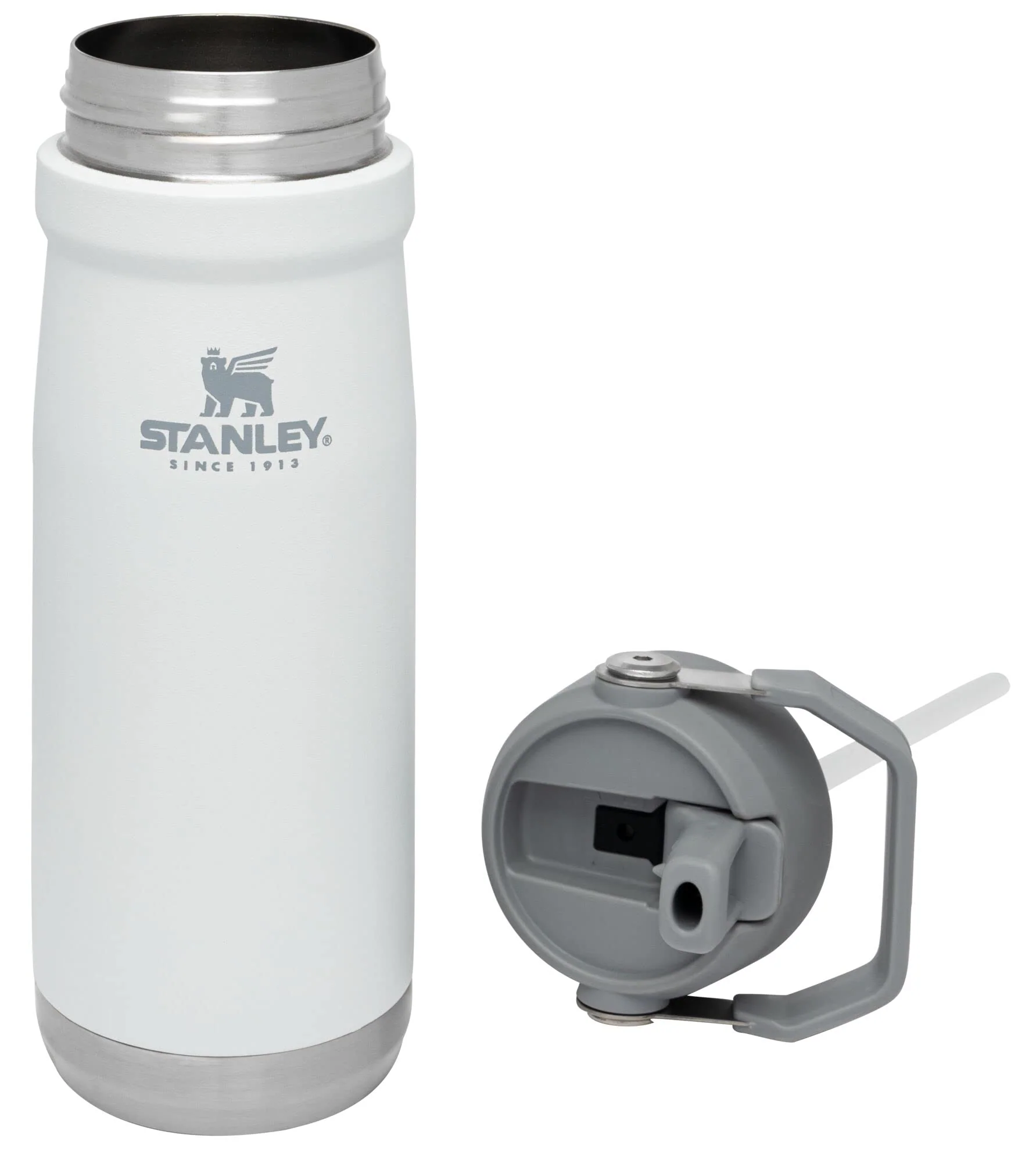 STANLEY IceFlow Flip Straw Water Bottle 22 oz | Built-In Straw for Travel and Sports | Lightweight and Leak Resistant | Insulated Stainless Steel | BPA-Free | Polar - Image 9