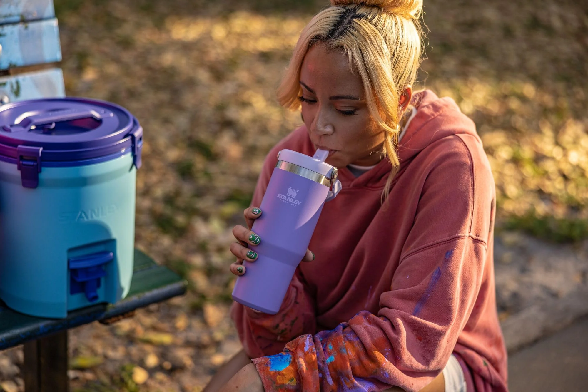 STANLEY IceFlow Stainless Steel Tumbler - Vacuum Insulated Water Bottle for Home, and Car Reusable Cup with Straw Leak Resistant Flip Cold for 12 Hours or Iced for 2 Days, Lavender, 30 OZ / 0.89 L - Image 4