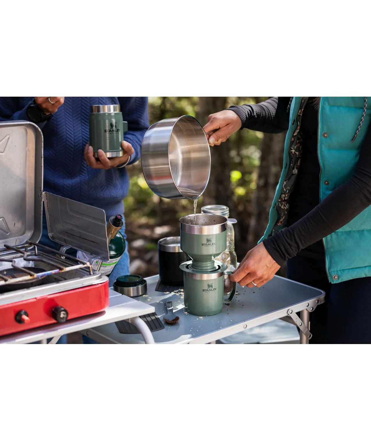 STANLEY Perfect Brew Pour Over Set | 12 oz Camp Mug with Lid Included | Drip Coffee Maker with Reusable Filter | Insulated Stainless Steel | BPA-Free | Cream Gloss - Image 4