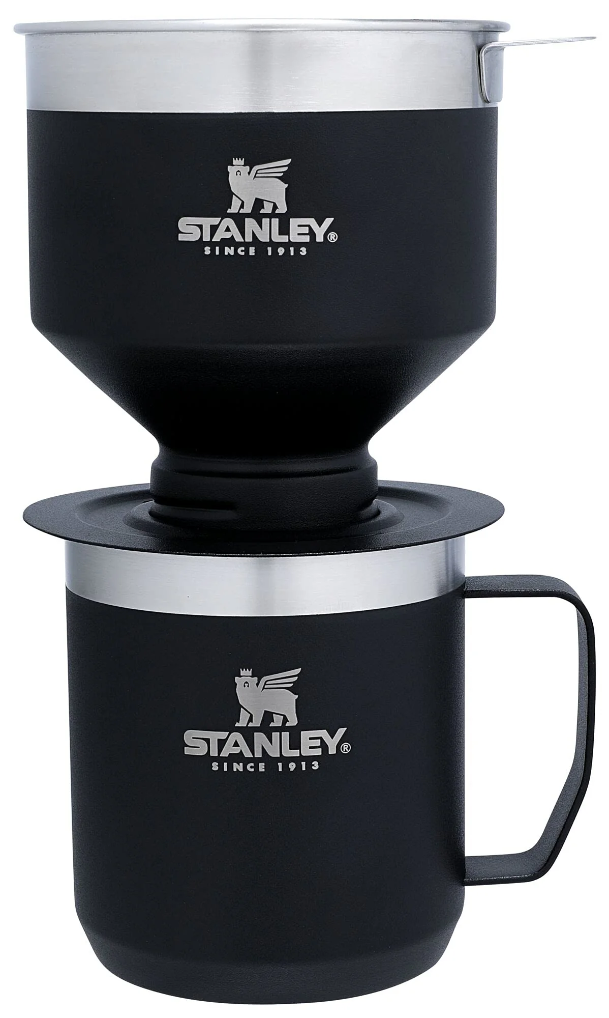 STANLEY Perfect Brew Pour Over Set | 12 oz Camp Mug with Lid Included | Drip Coffee Maker with Reusable Filter | Insulated Stainless Steel | BPA-Free | Matte Black