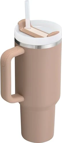 STANLEY Quencher H2.0 Tumbler with Handle and Straw 40 oz | Flowstate 3-Position Lid | Cup Holder Compatible for Travel | Insulated Stainless Steel Cup | BPA-Free | Almond Rose - Image 9