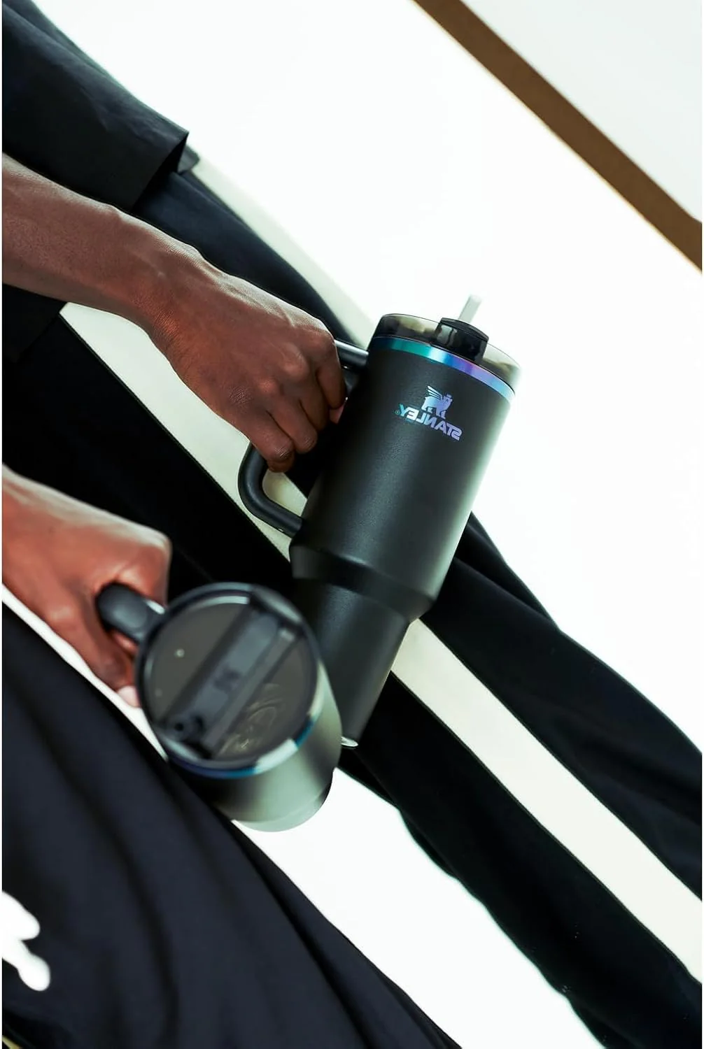 Stanley Quencher H2.0 Tumbler with Handle and Straw 40 oz | Flowstate 3-Position Lid | Cup Holder Compatible for Travel | Insulated Stainless Steel Cup | BPA-Free | Black Chroma - Image 5