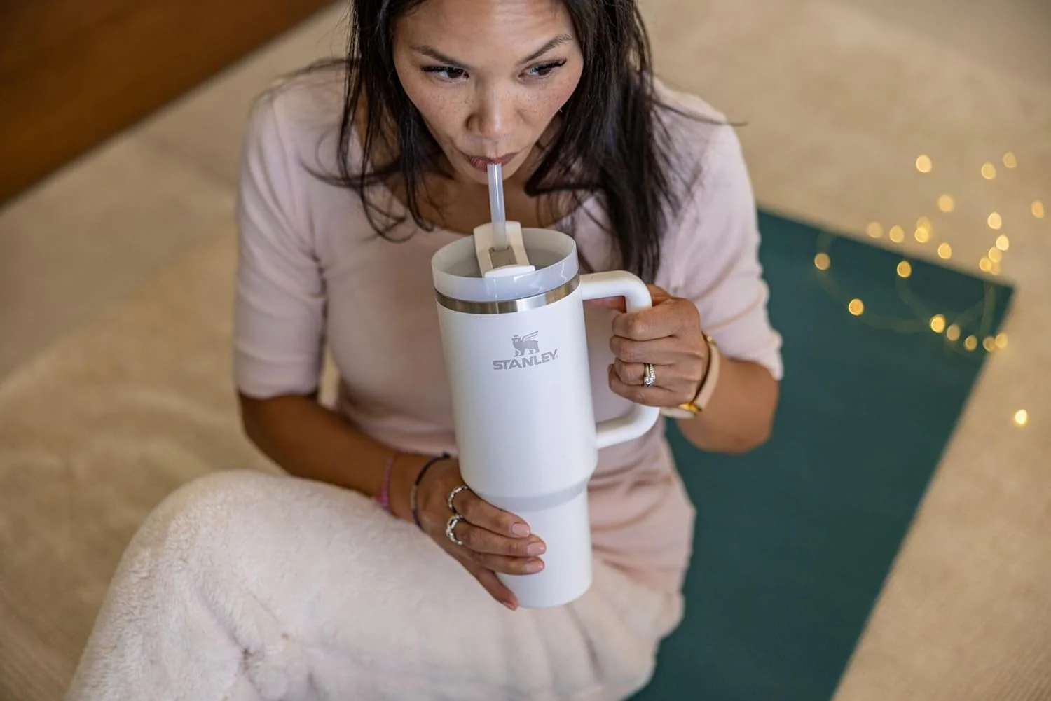 STANLEY Quencher H2.0 Tumbler with Handle and Straw 40 oz | Flowstate 3-Position Lid | Cup Holder Compatible for Travel | Insulated Stainless Steel Cup | BPA-Free | Frost - Image 3