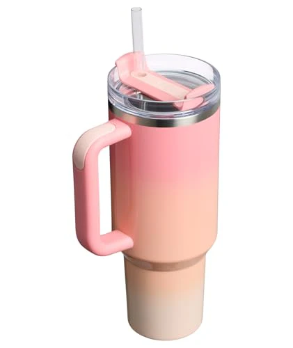 STANLEY Quencher H2.0 Tumbler with Handle and Straw 40 oz | Flowstate 3-Position Lid | Cup Holder Compatible for Travel | Insulated Stainless Steel Cup | BPA-Free | Pink Mesa Sunset - Image 10