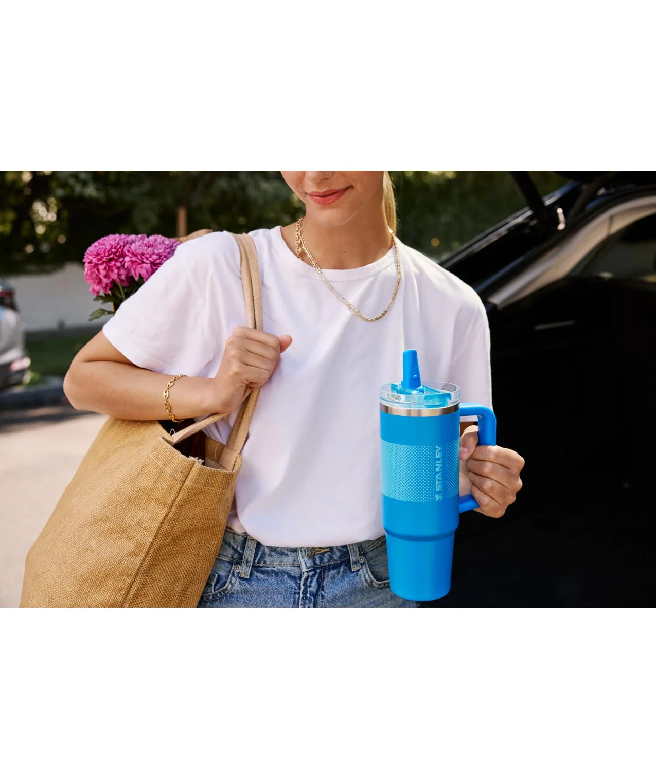 STANLEY Quencher ProTour Flip Straw Tumbler with Leakproof Lid 30 oz | Built-In Straw and Handle | Cup Holder Compatible for Travel | Insulated Stainless Steel Cup | BPA-Free | Black Fade - Image 5