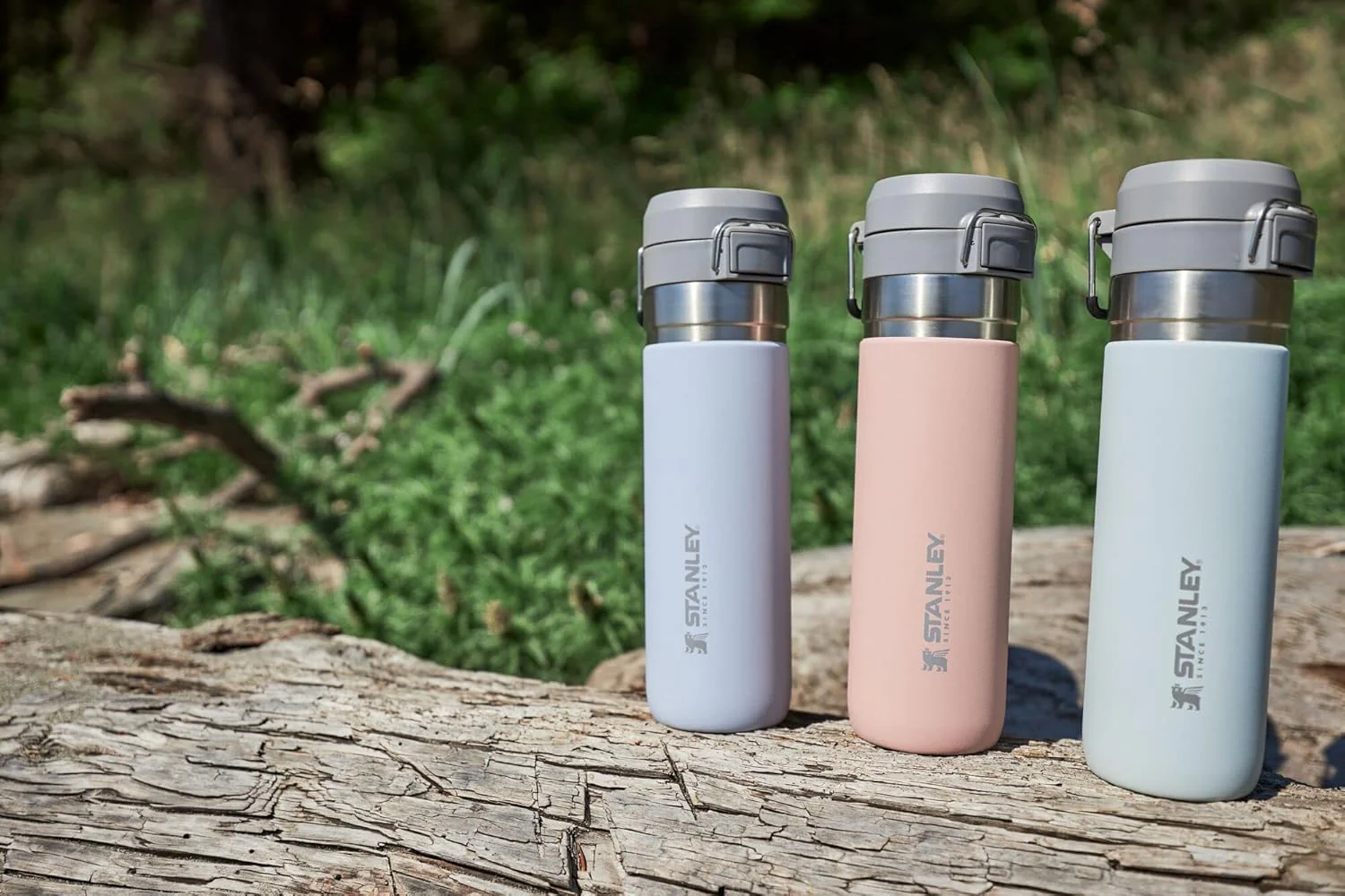 Stanley Quick Flip GO Water Bottle 24 oz | Push Button Lid | Leakproof and Packable for Travel and Sports | Insulated Stainless Steel | BPA-Free | Blush - Image 3