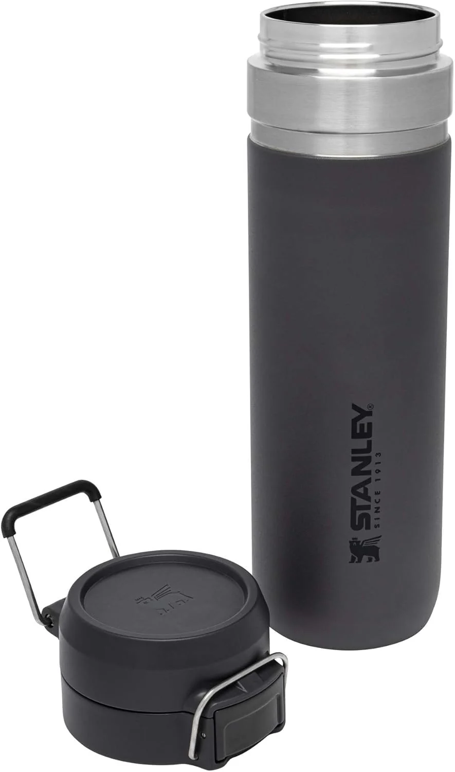 Stanley Quick Flip GO Water Bottle 24 oz | Push Button Lid | Leakproof and Packable for Travel and Sports | Insulated Stainless Steel | BPA-Free | Charcoal - Image 6
