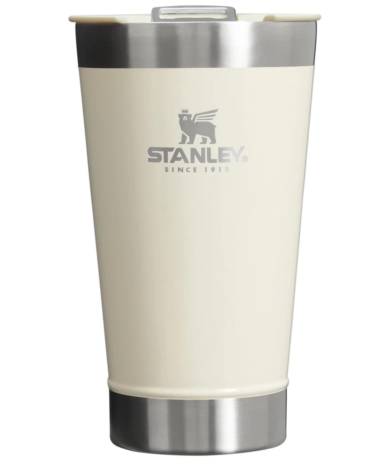 STANLEY Stay-Chill Beer Pint 16 oz | Wide Mouth Lid | Built-In Bottle Opener | Beer Tumbler Cup | Insulated Stainless Steel Pint Glass | BPA-Free | Cream Gloss