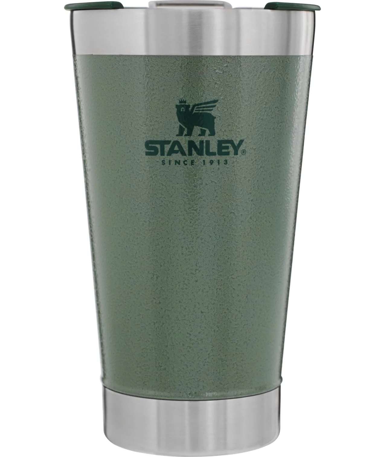 STANLEY Stay-Chill Beer Pint 16 oz | Wide Mouth Lid | Built-In Bottle Opener | Beer Tumbler Cup | Insulated Stainless Steel Pint Glass | BPA-Free | Hammertone Green