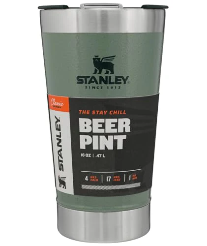STANLEY Stay-Chill Beer Pint 16 oz | Wide Mouth Lid | Built-In Bottle Opener | Beer Tumbler Cup | Insulated Stainless Steel Pint Glass | BPA-Free | Hammertone Green - Image 10