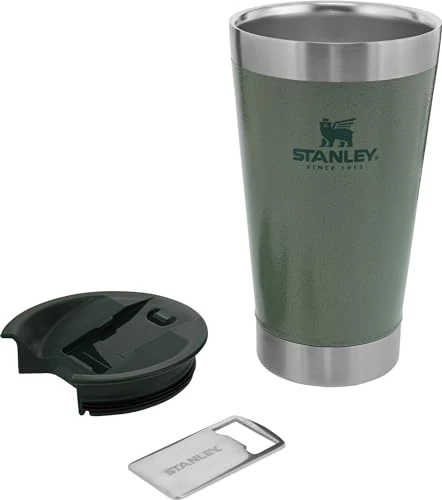 STANLEY Stay-Chill Beer Pint 16 oz | Wide Mouth Lid | Built-In Bottle Opener | Beer Tumbler Cup | Insulated Stainless Steel Pint Glass | BPA-Free | Hammertone Green - Image 9